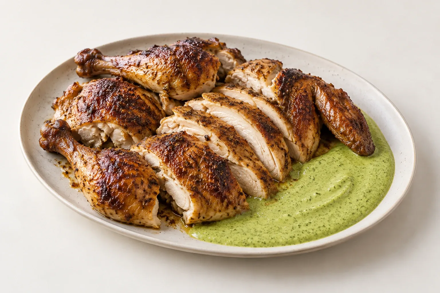 Peruvian Chicken with Green Sauce